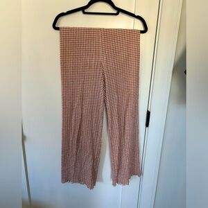 Wilfred gingham (pink & white) knit pants. Size S. Part of a set.